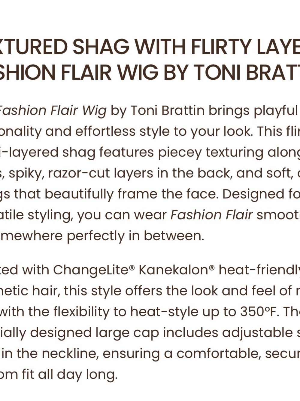 TONI BRATTIN FASHION FLAIR Short Shag Heat Friendly Synthetic Wig! Blonde Rooted - Picture 11 of 12